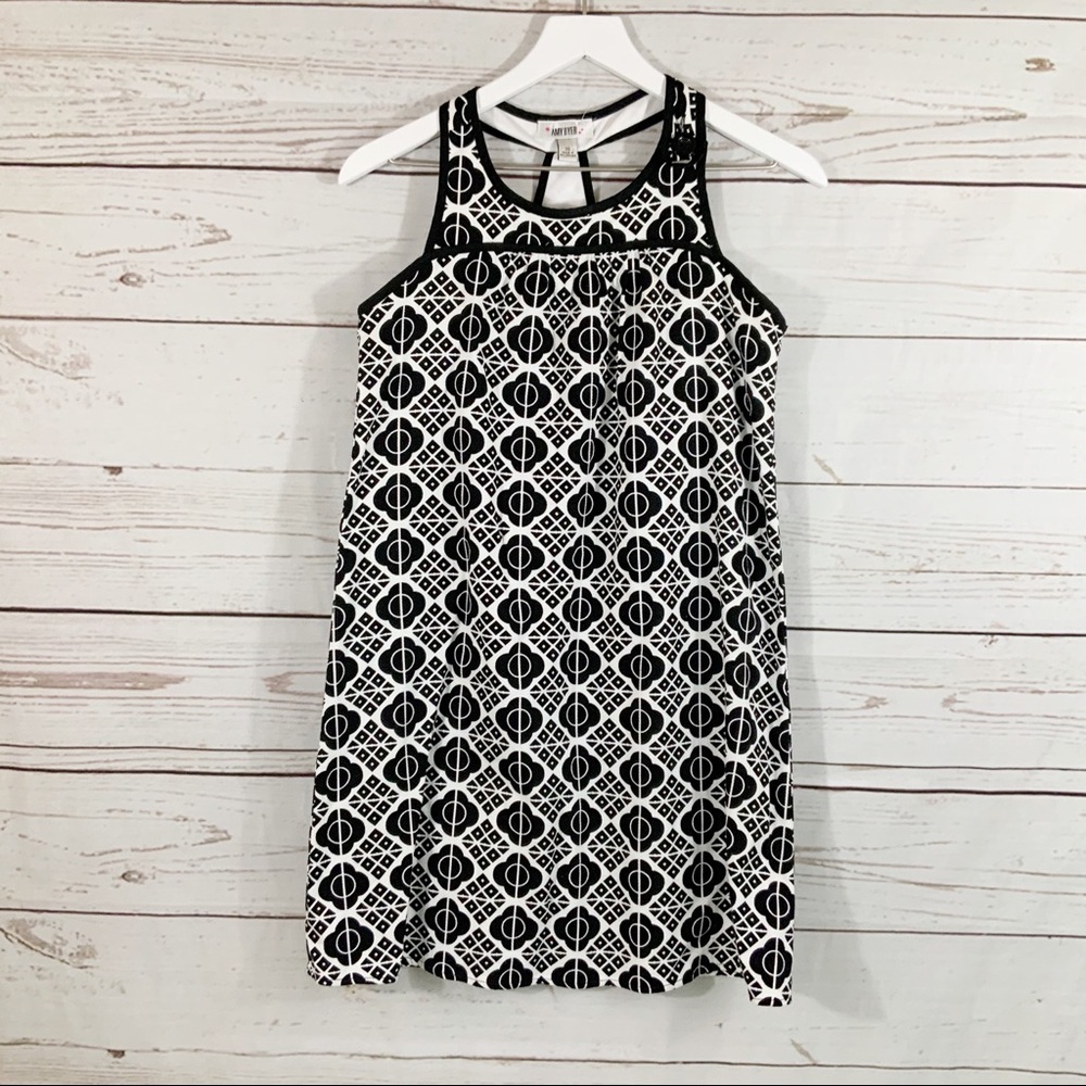 Amy Byer Black and White Geometric Dress